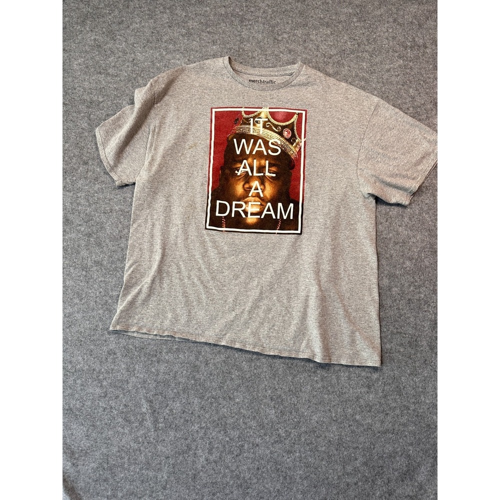 Merch Traffic Mens 2XL Gray It Was All A Dream‎ Notorious BIG T Shirt